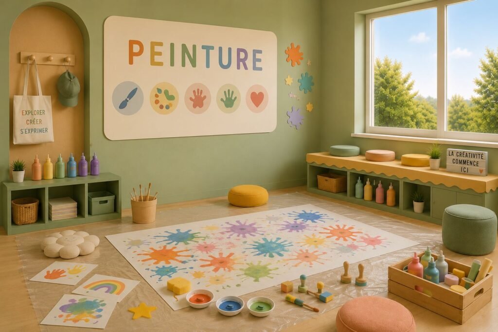 Atelier artistique / peinture au sol (8 mois – 4 ans)