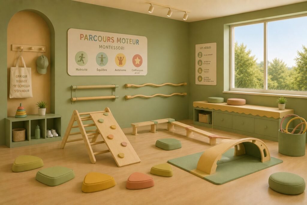Parcours moteur Montessori (8 mois – 4 ans)